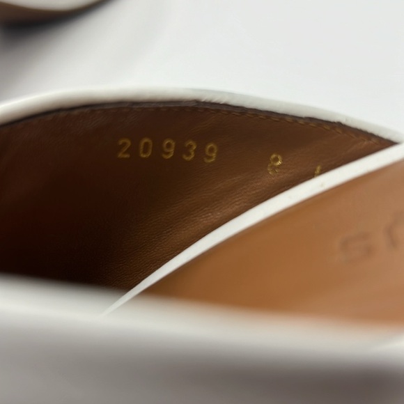 Neous White Leather Ball Heel Square Toe Mules Size 38 Women’s - Picture 10 of 10